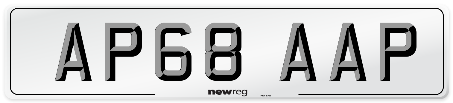AP68 AAP Number Plate from New Reg